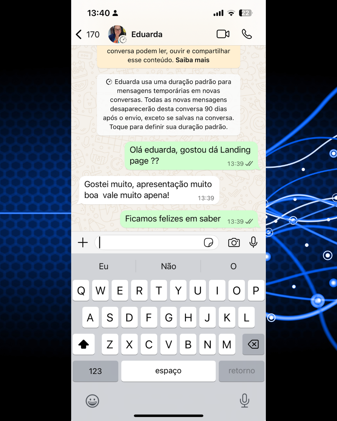 Depoimento - Landing Page Eduarda